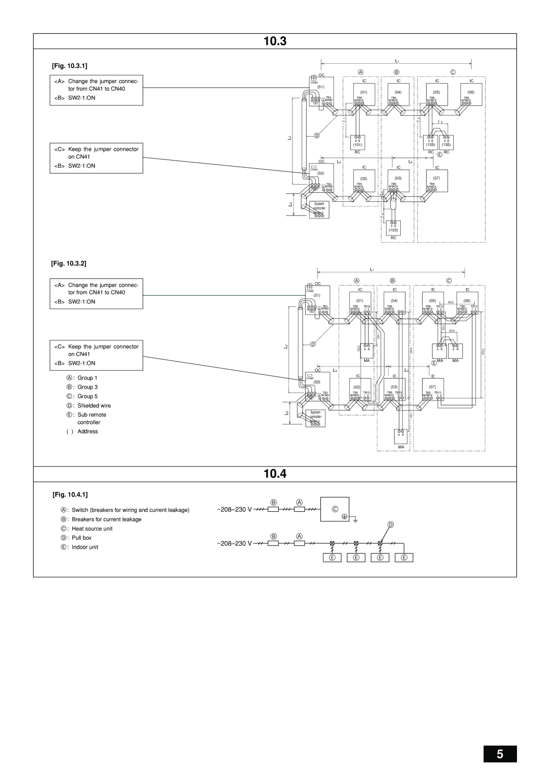 Mitsumi electronic PQHY-P7296TGMU-A installation manual 10.3, 10.4, ~208-230 