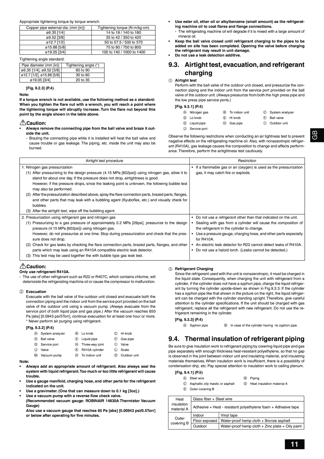 Mitsumi electronic PUHY-P-TGMU-A Airtight test, evacuation, and refrigerant charging, Only use refrigerant R410A 