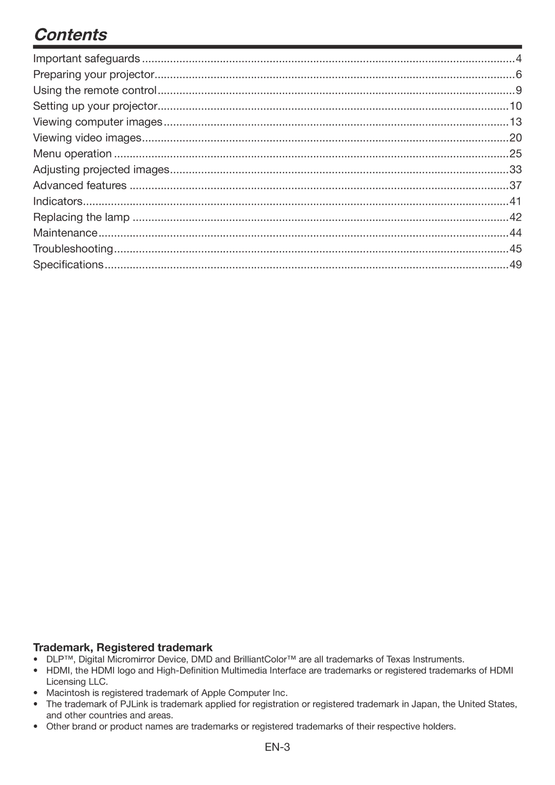 Mitsumi electronic WD3300U user manual Contents 