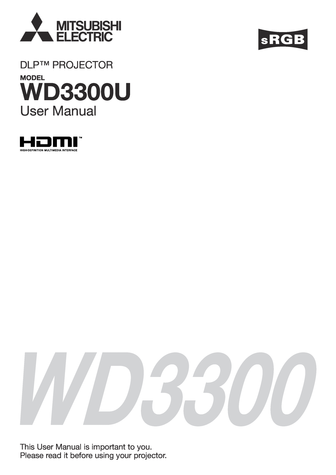 Mitsumi electronic WD3300U user manual Model, User Manual, Dlp Projector 