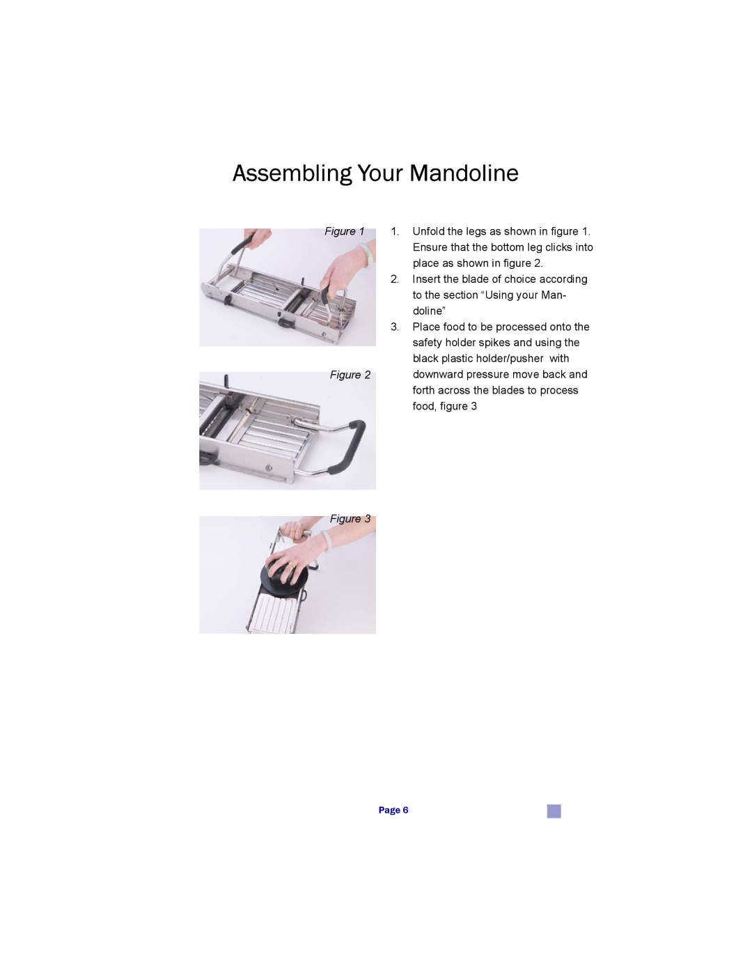 MIU France 90777 manual Assembling Your Mandoline 