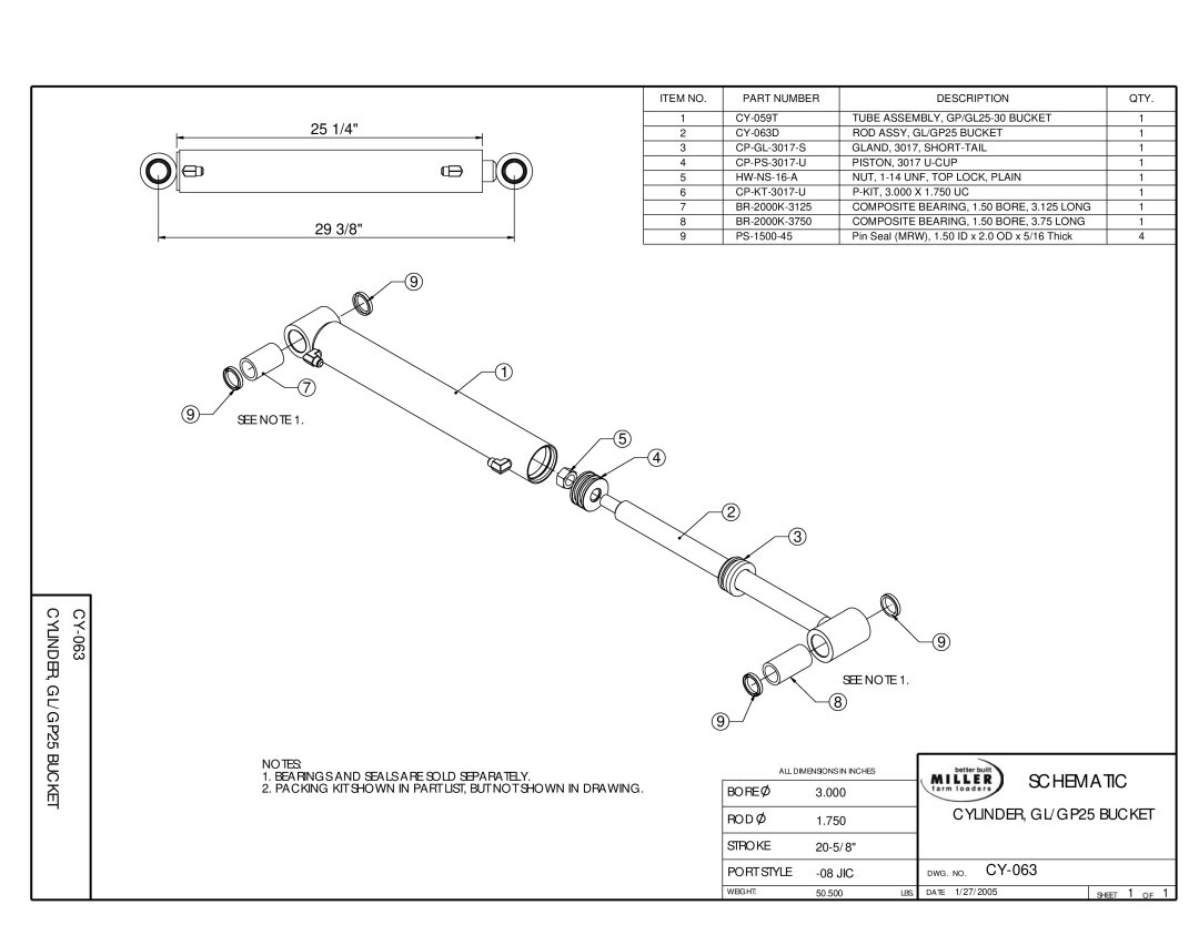 MK Sound owner manual CYLINDER, GL/GP25 Bucket 