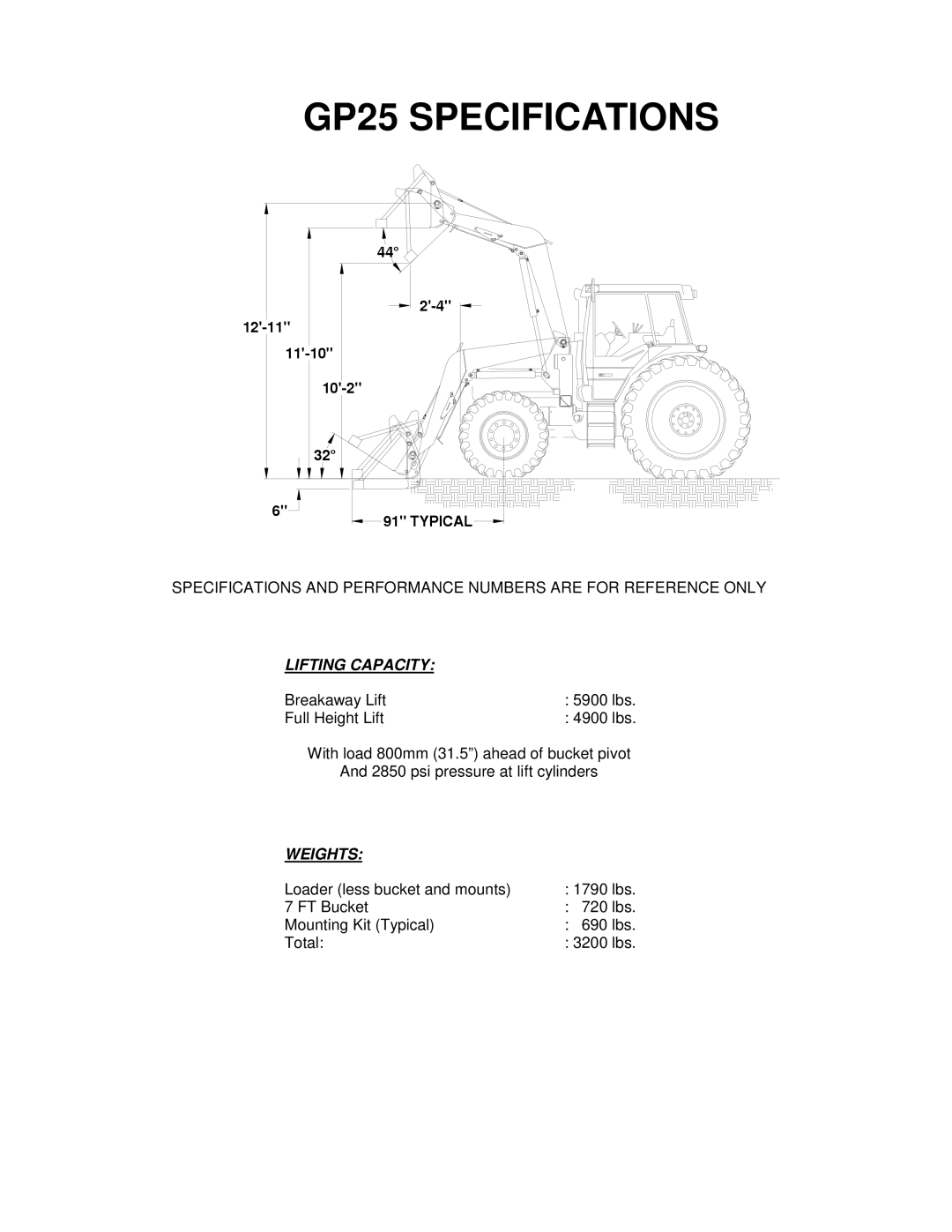 MK Sound owner manual GP25 Specifications, Lifting Capacity 