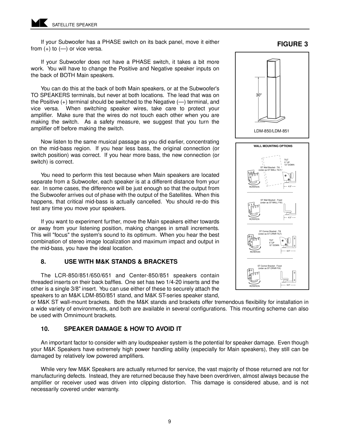 MK Sound CENTER-851, LCR-651, LCR-850, LCR-851, CENTER-850 USE with M&K Stands & Brackets, Speaker Damage & HOW to Avoid IT 