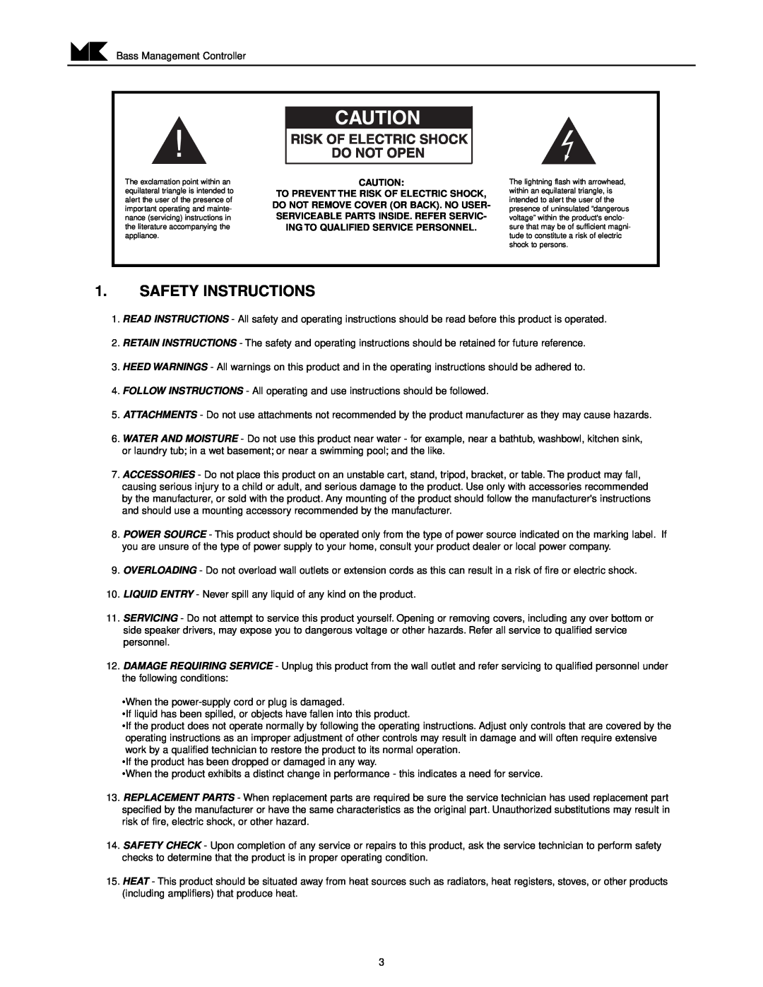 MK Sound LFE-4 operation manual Safety Instructions 