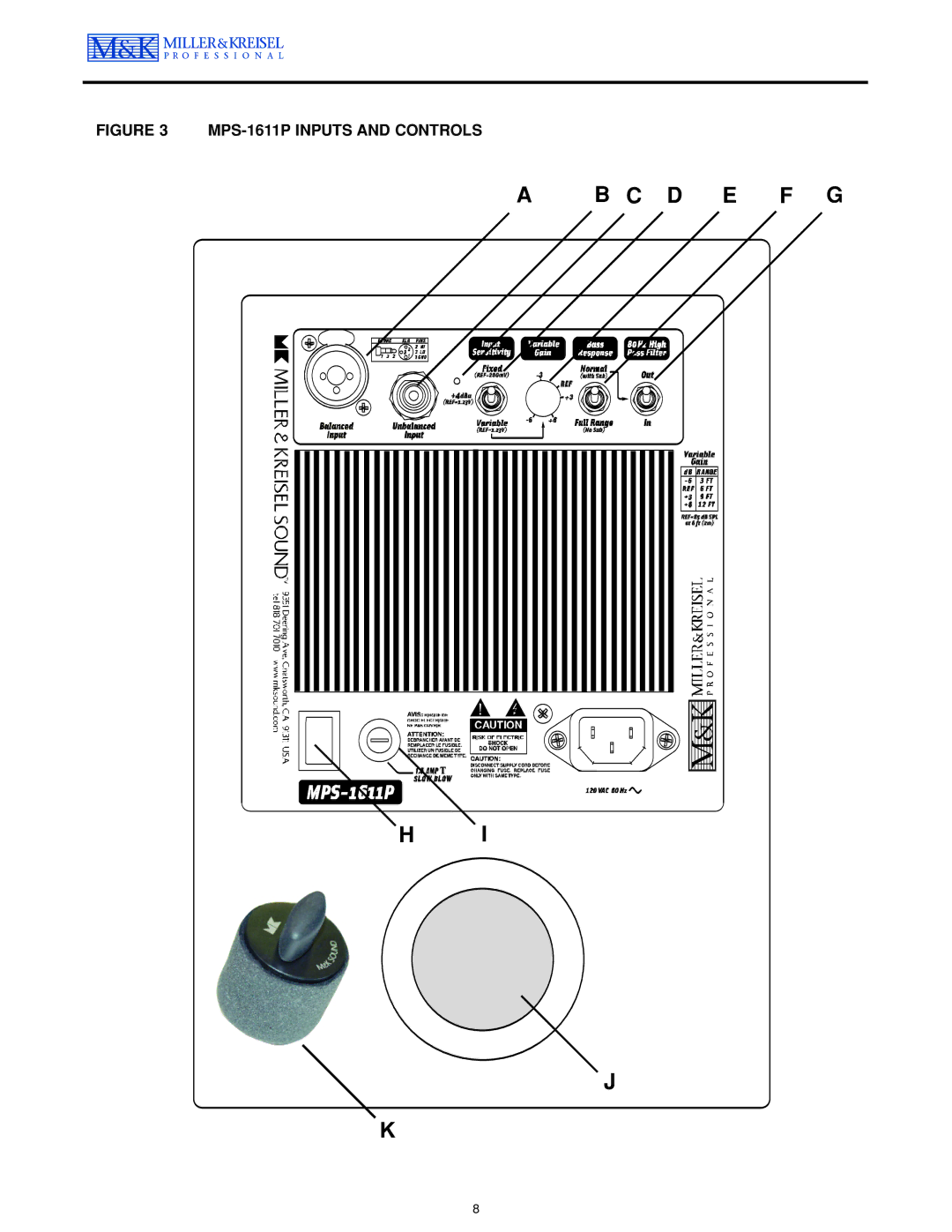 MK Sound MPS-1611P operation manual C D E F G 