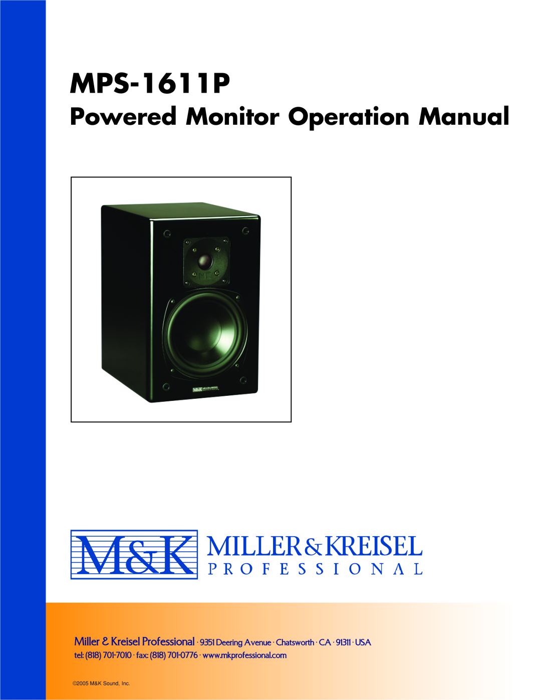 MK Sound MPS-1611P operation manual 