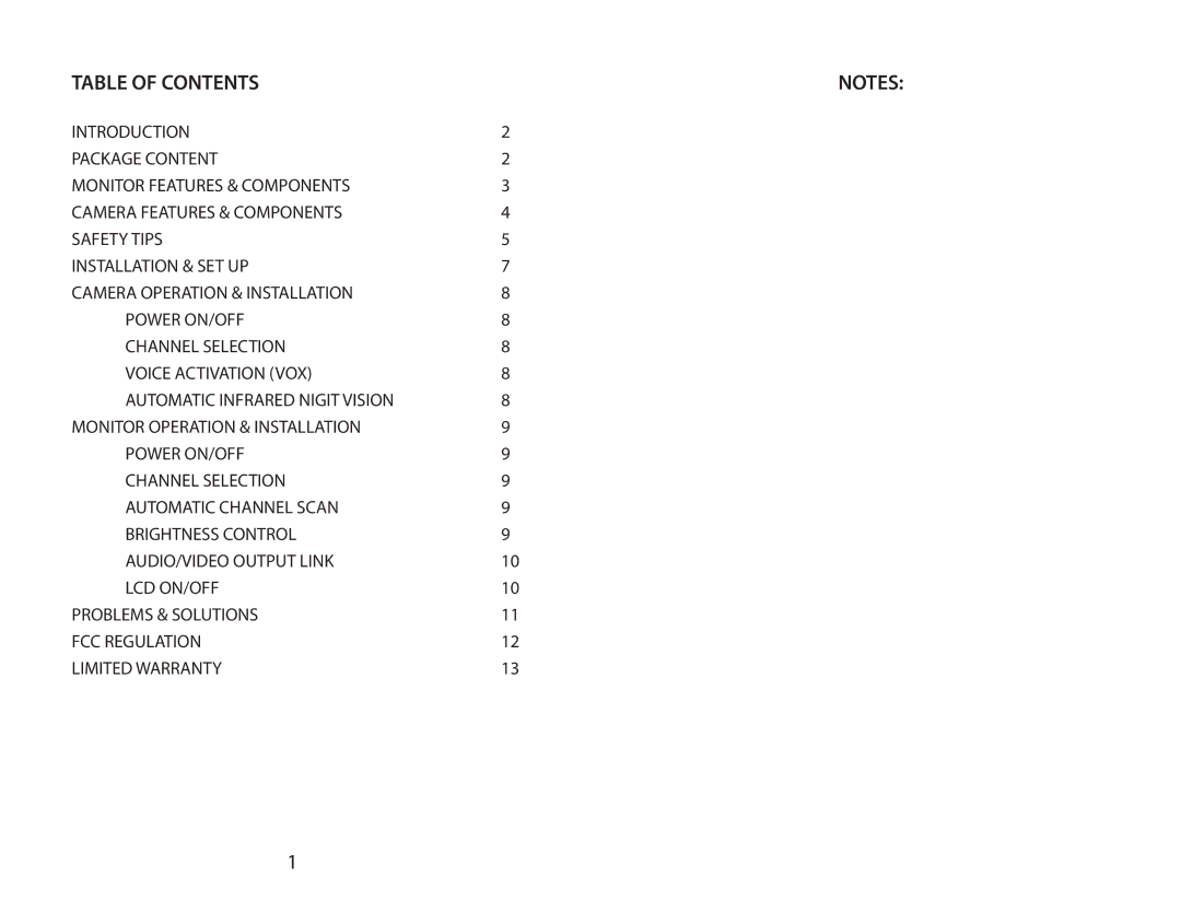 Mobi Technologies 70060 user manual Table of Contents 