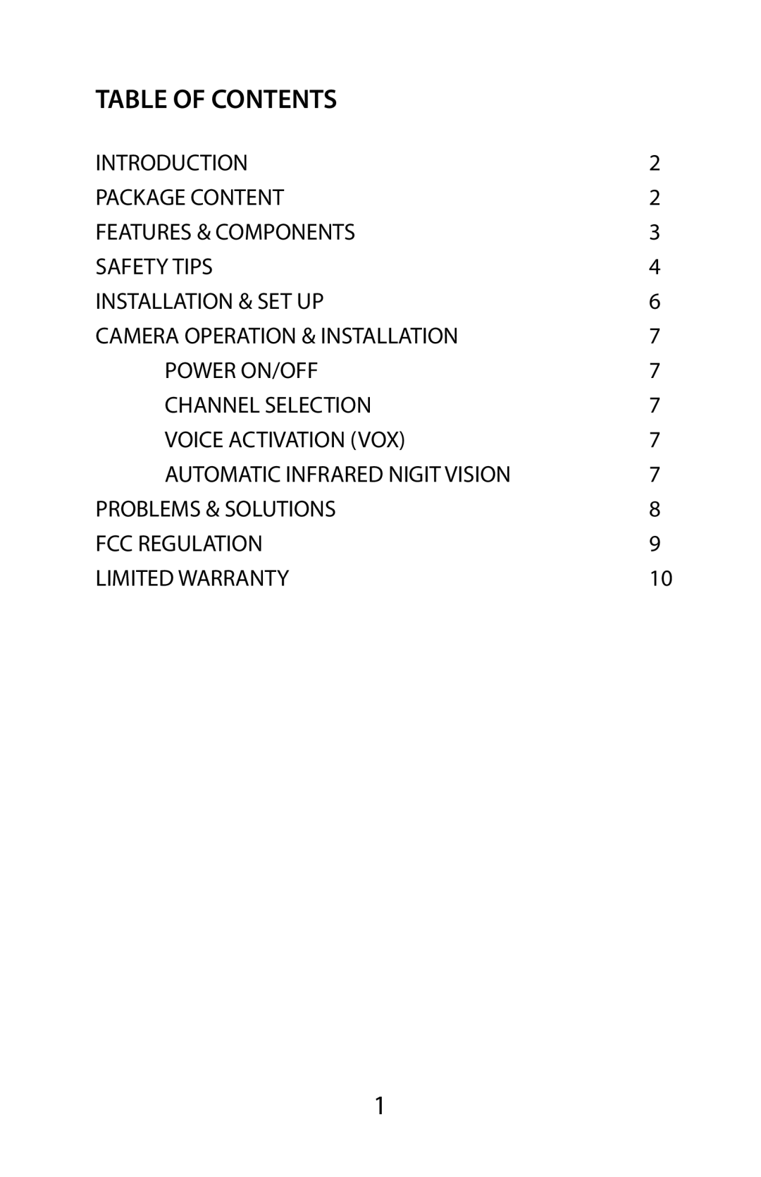 Mobi Technologies 70061 user manual Table of Contents 