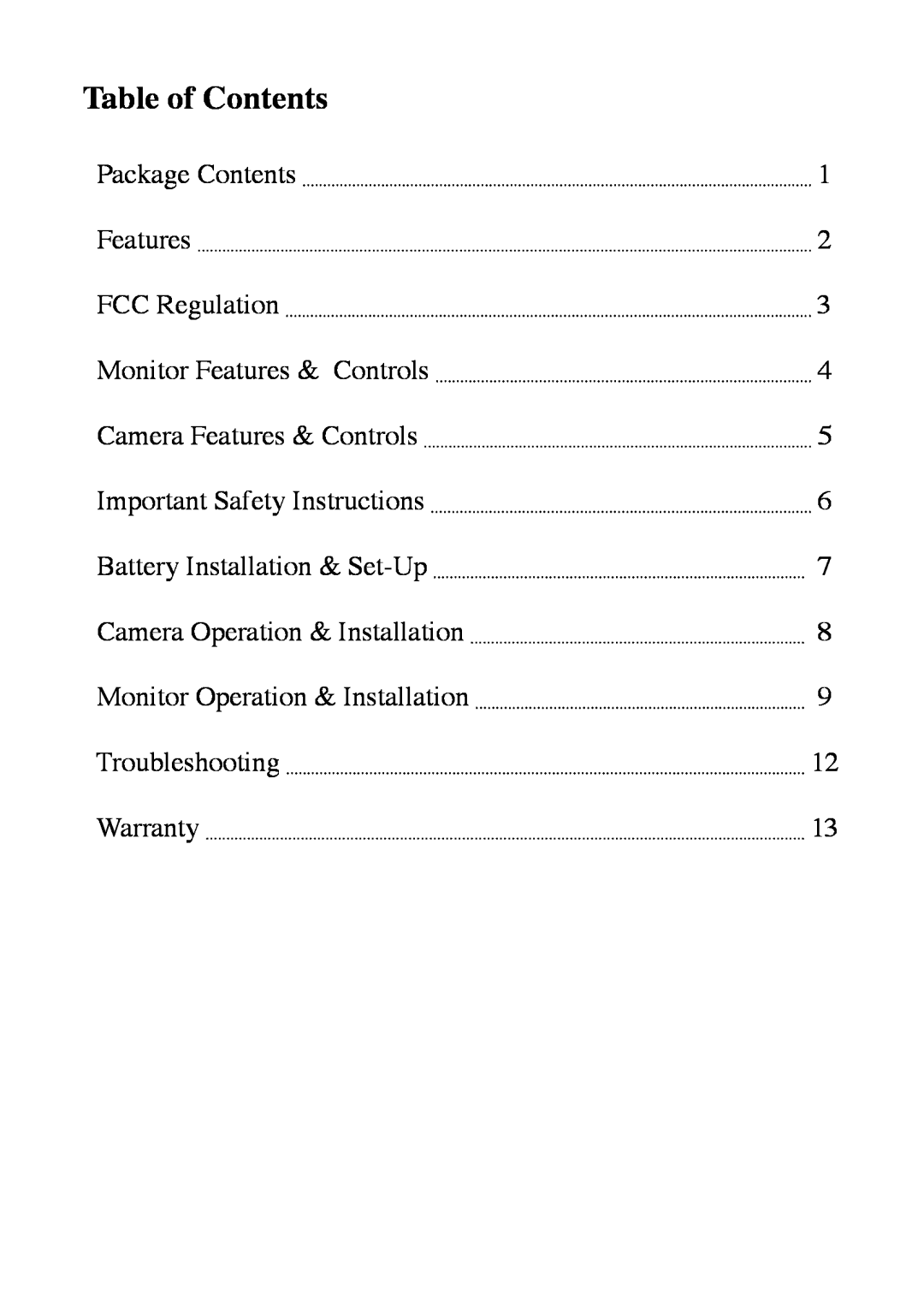 Mobi Technologies 70062 manual Table of Contents 