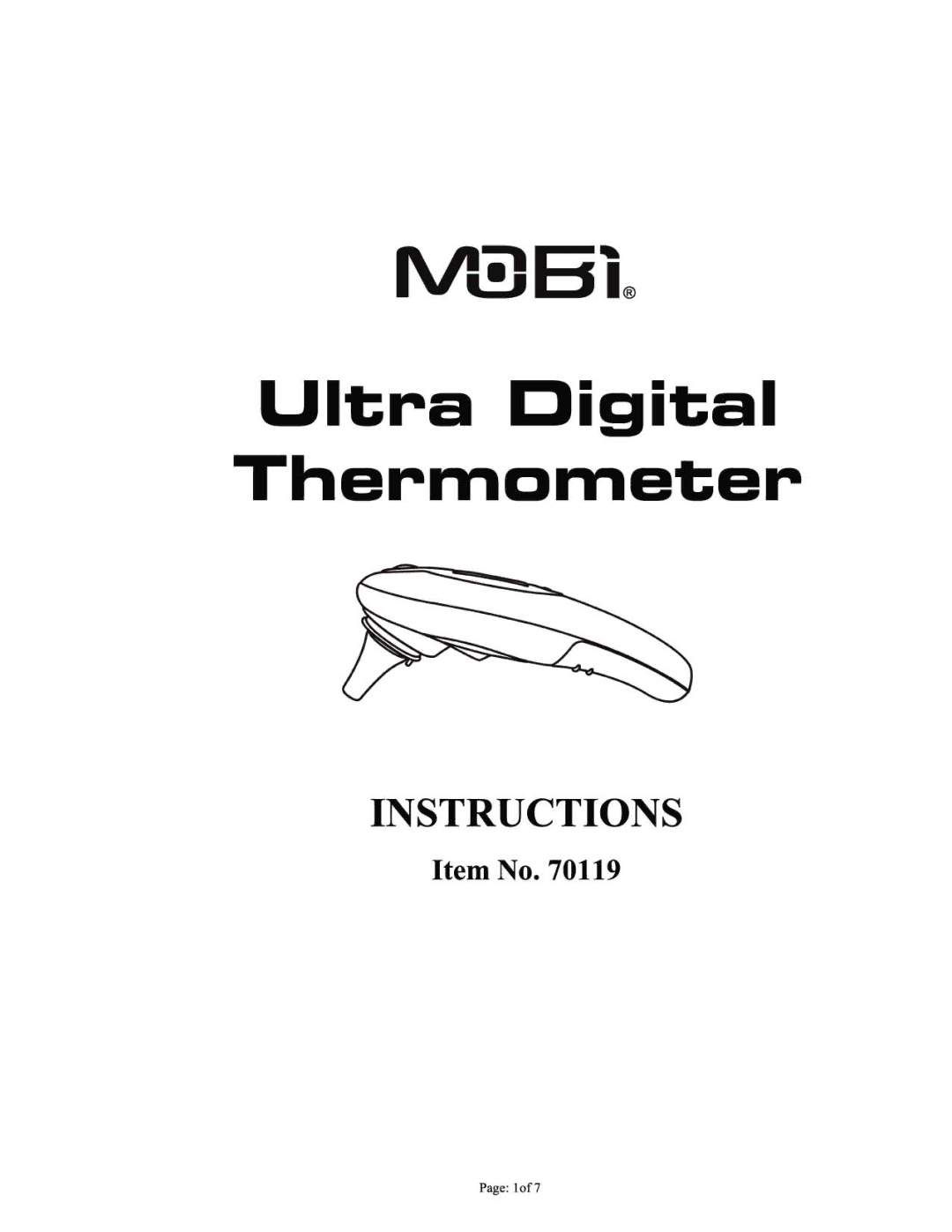 Mobi Technologies 70119 manual 