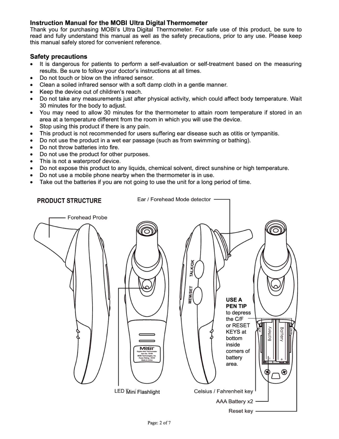 Mobi Technologies 70119 manual 