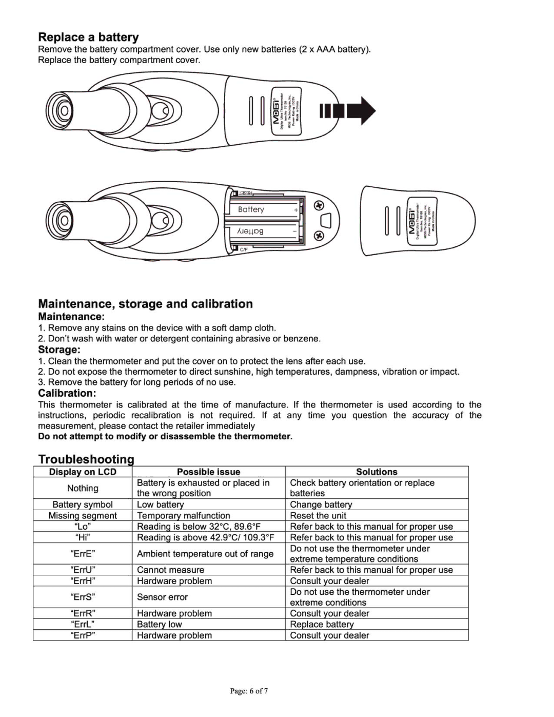 Mobi Technologies 70119 manual 