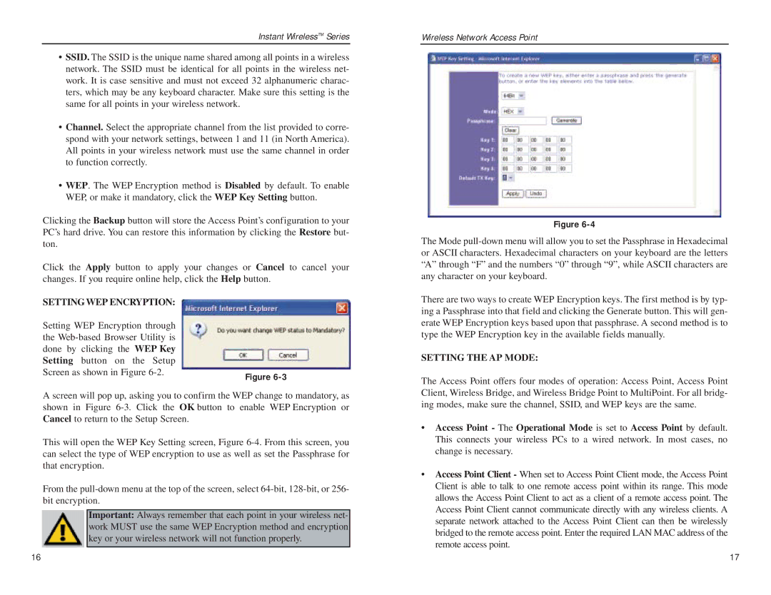 Mobile Mark wap11 manual Setting WEP Encryption 