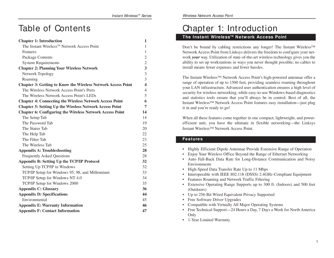 Mobile Mark wap11 manual Table of Contents, Introduction 