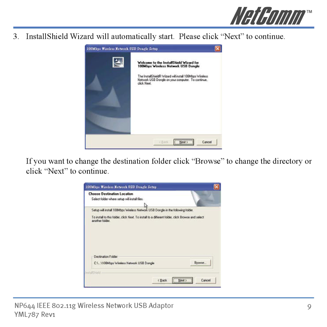 Mobility Electronics manual NP644 Ieee 802.11g Wireless Network USB Adaptor YML787 Rev1 
