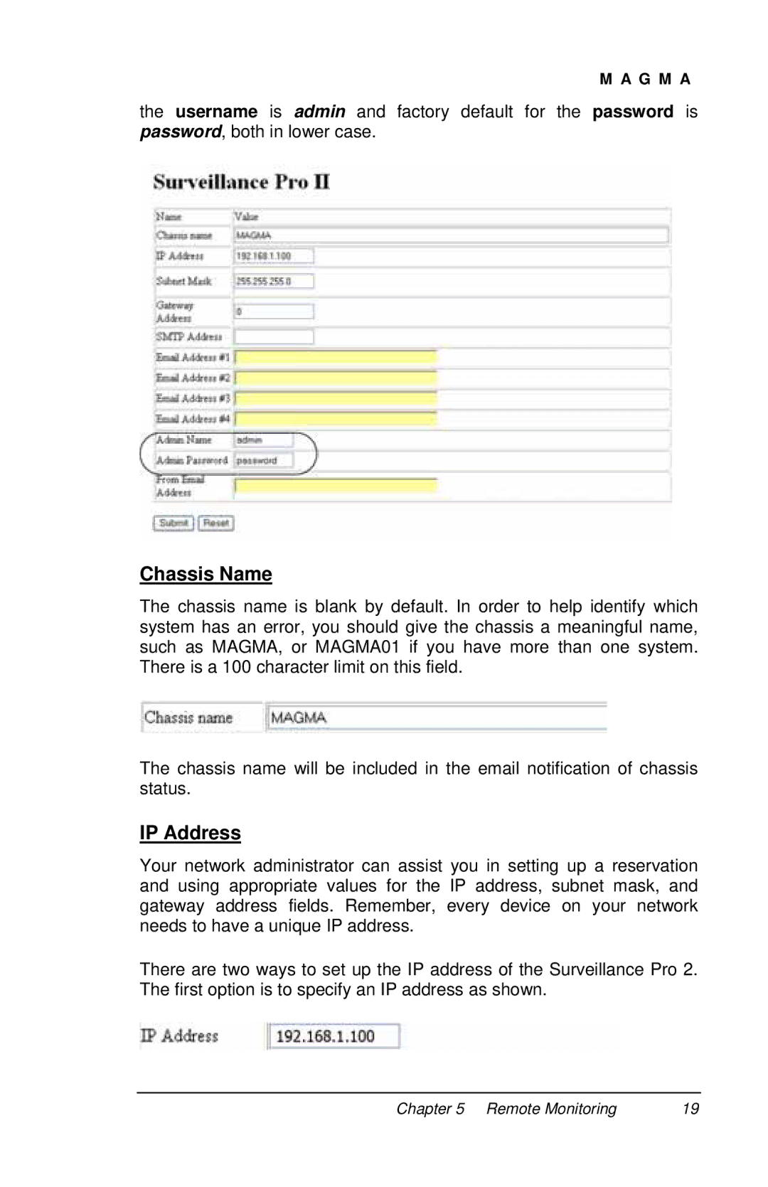 Mobility Electronics P13RR-TEL user manual Chassis Name, IP Address 