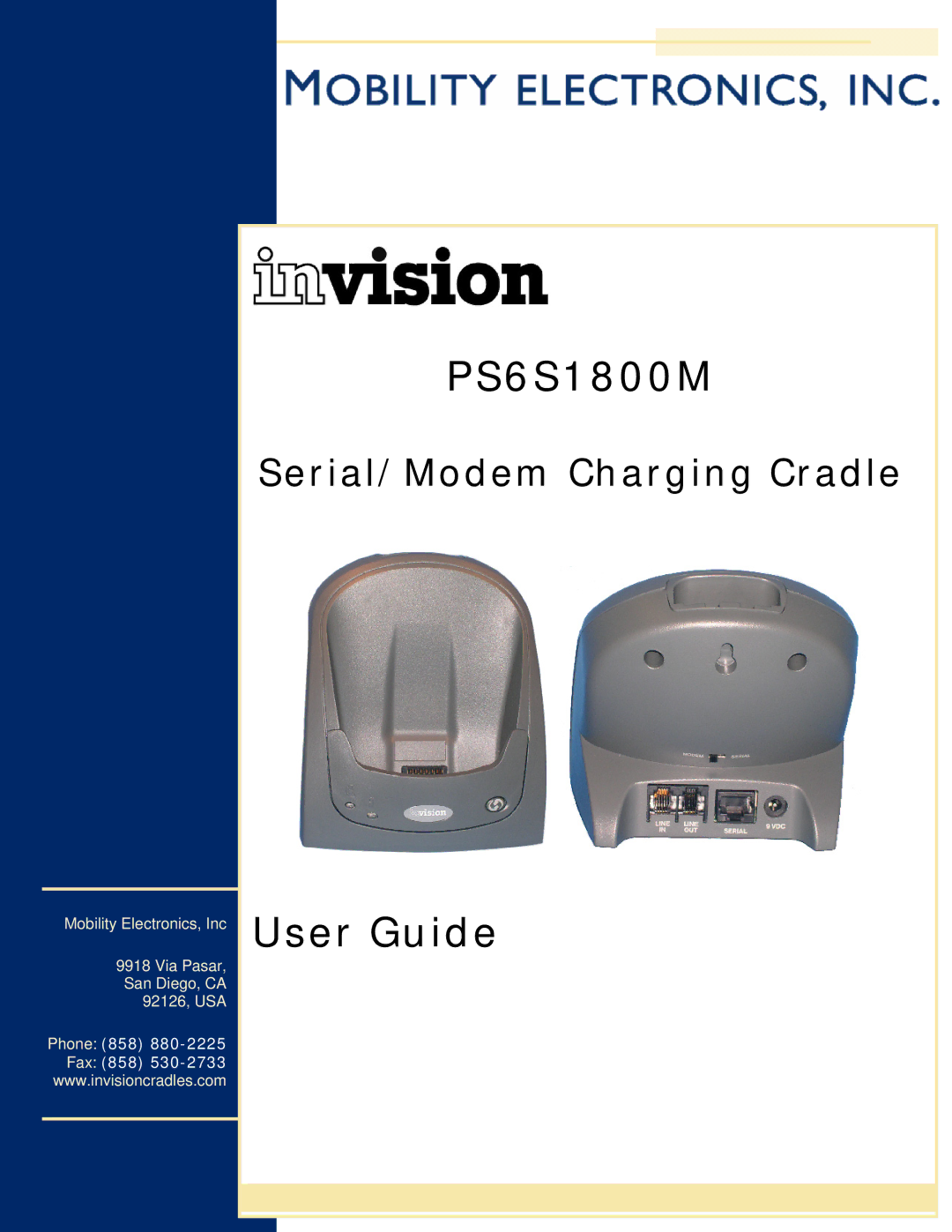 Mobility Electronics PS6S1800M manual 