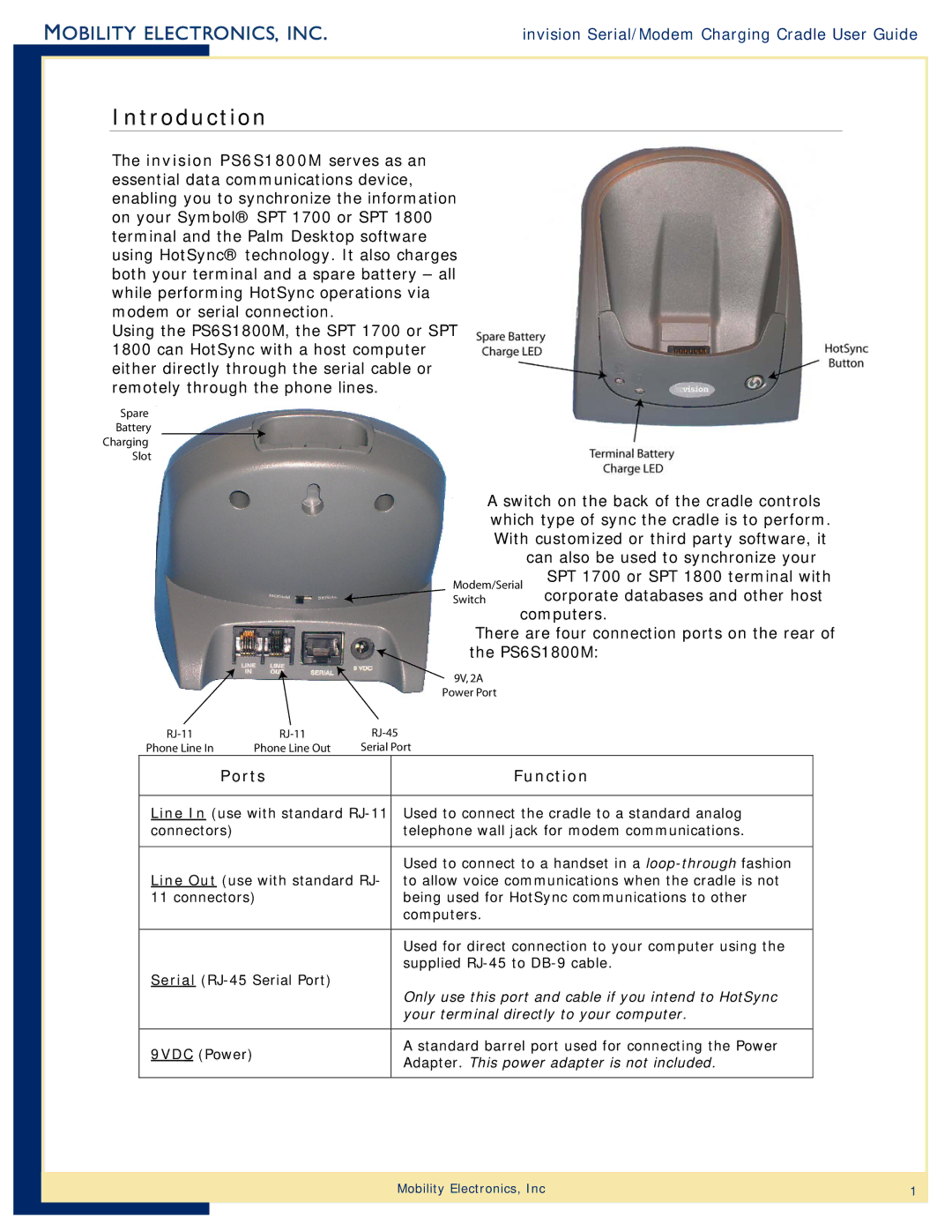 Mobility Electronics PS6S1800M manual Introduction 