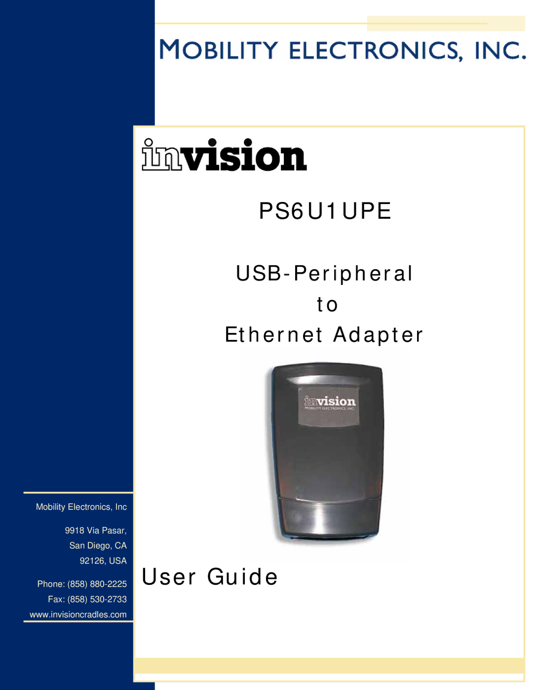 Mobility Electronics PS6U1UPE manual 