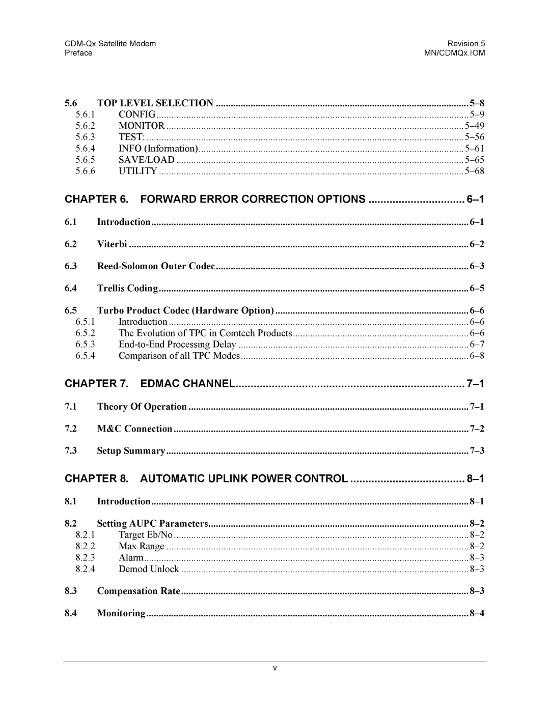 Mocomtech CDM-QX operation manual Evolution of TPC in Comtech Products, Comparison of all TPC Modes 