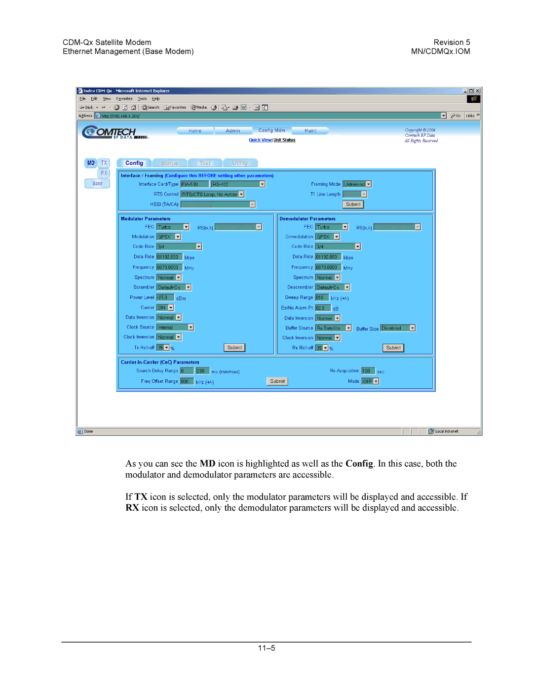 Mocomtech CDM-QX operation manual 11-5 