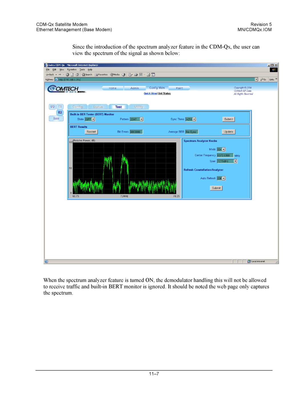 Mocomtech CDM-QX operation manual 11-7 