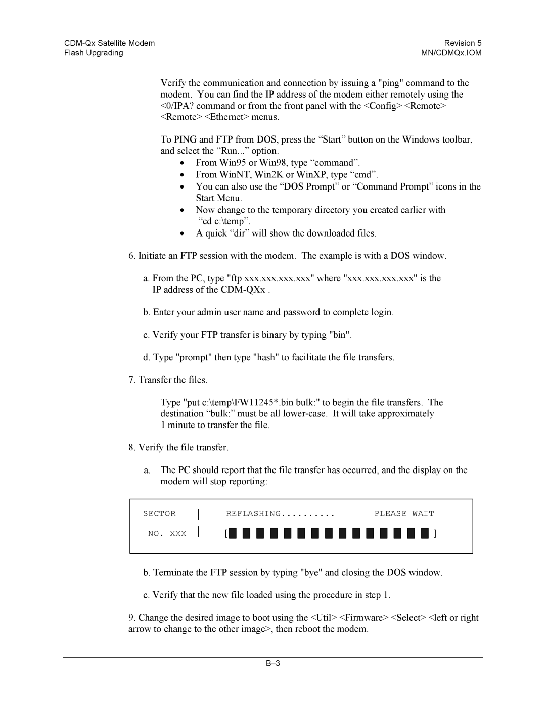 Mocomtech CDM-QX operation manual Sector 