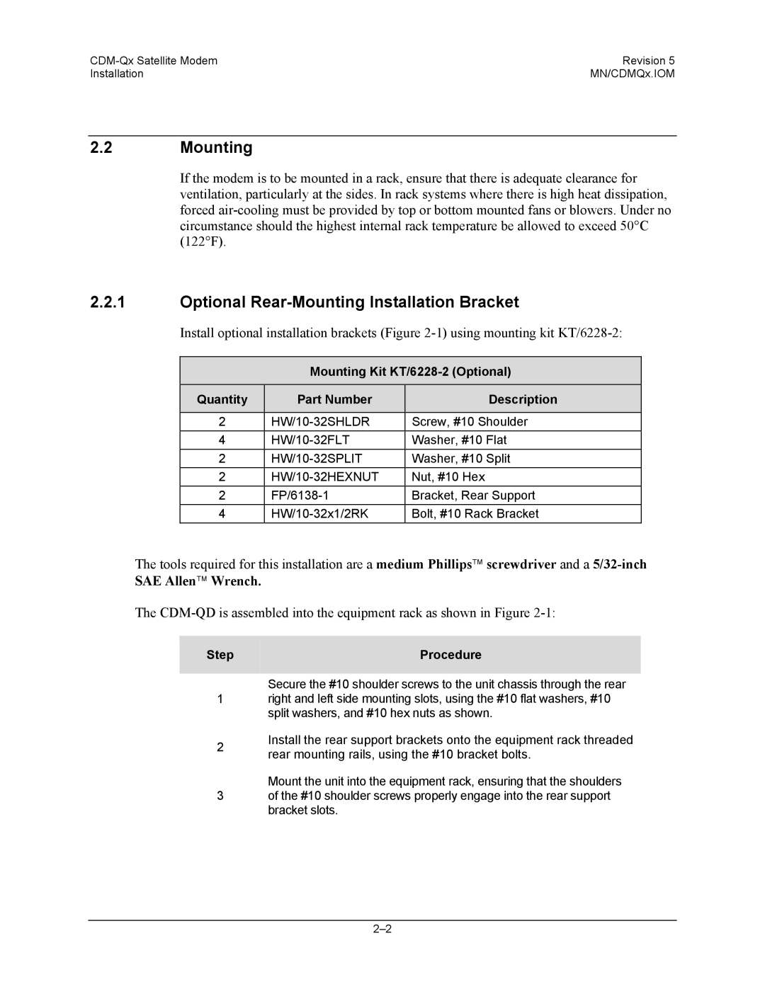 Mocomtech CDM-QX operation manual Optional Rear-Mounting Installation Bracket 