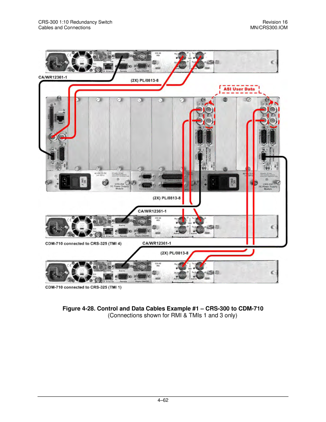 Mocomtech operation manual Control and Data Cables Example #1 CRS-300 to CDM-710 