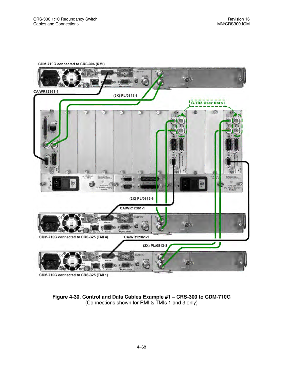 Mocomtech operation manual Control and Data Cables Example #1 CRS-300 to CDM-710G 