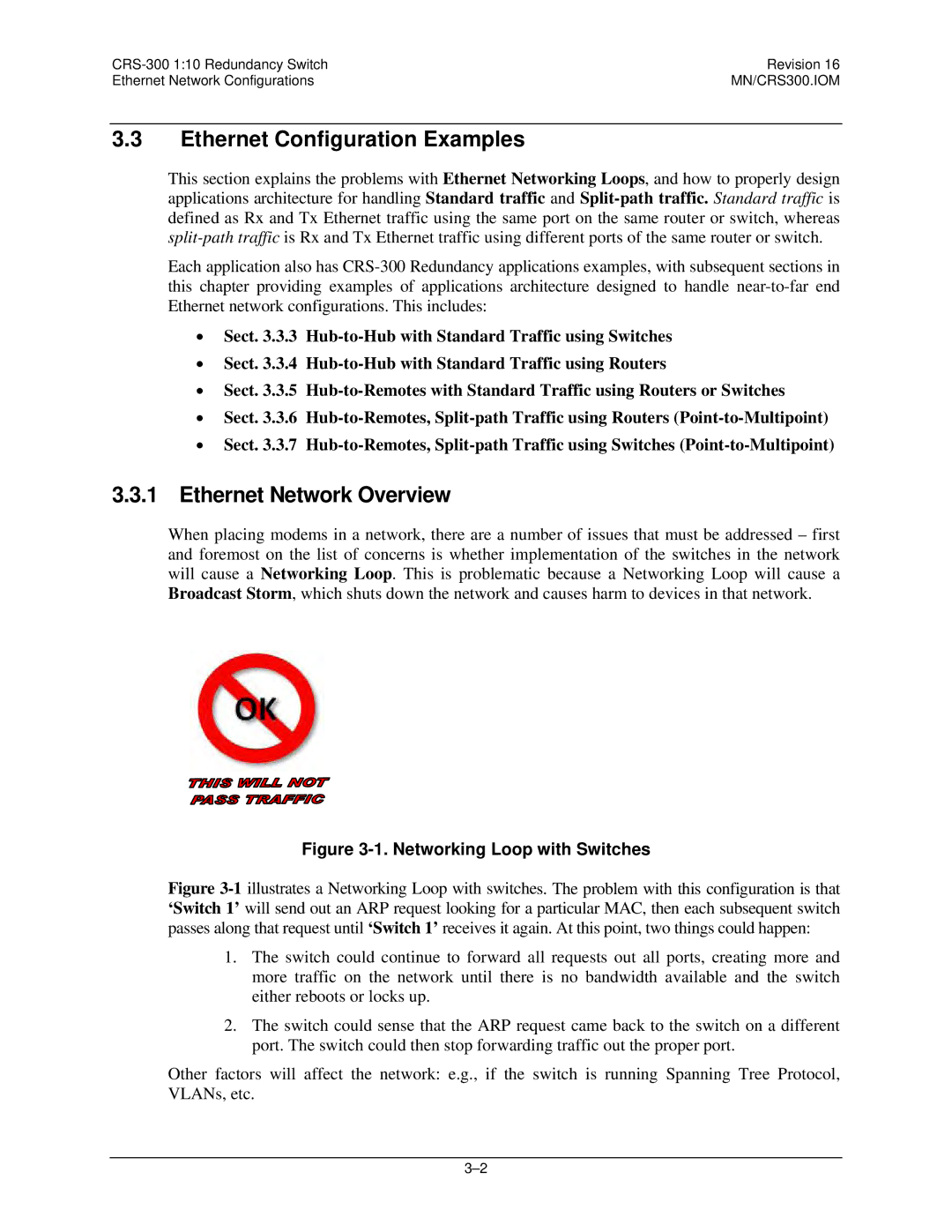 Mocomtech CRS-300 operation manual Ethernet Configuration Examples, Ethernet Network Overview 