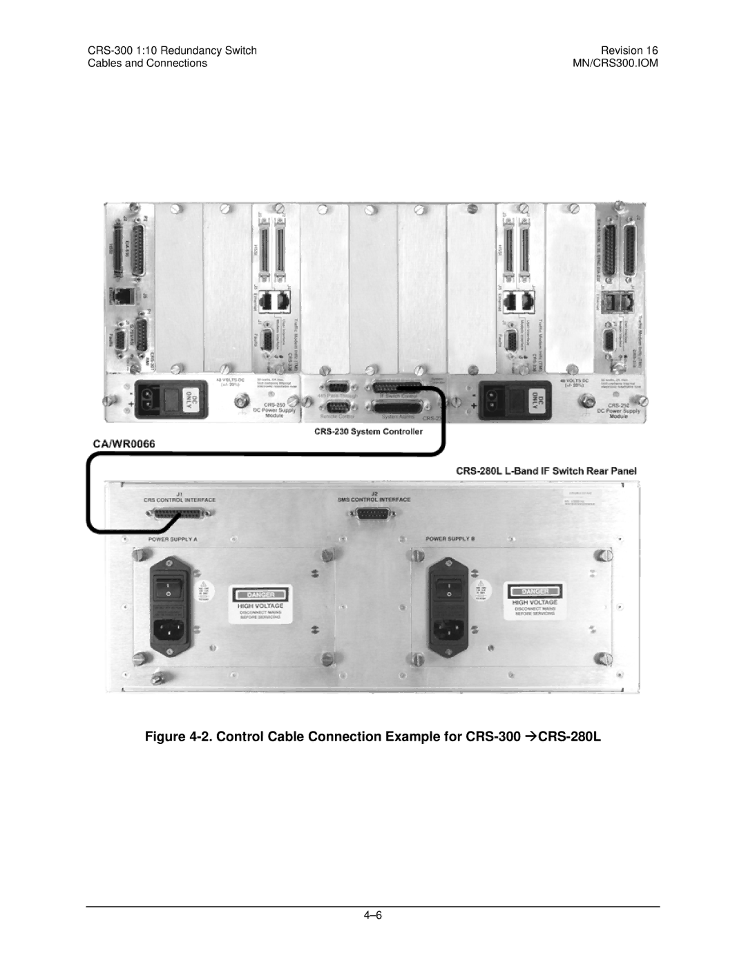 Mocomtech operation manual Control Cable Connection Example for CRS-300 ÆCRS-280L 