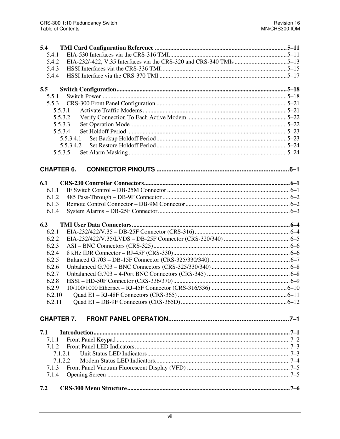 Mocomtech CRS-300 operation manual Switch Configuration 