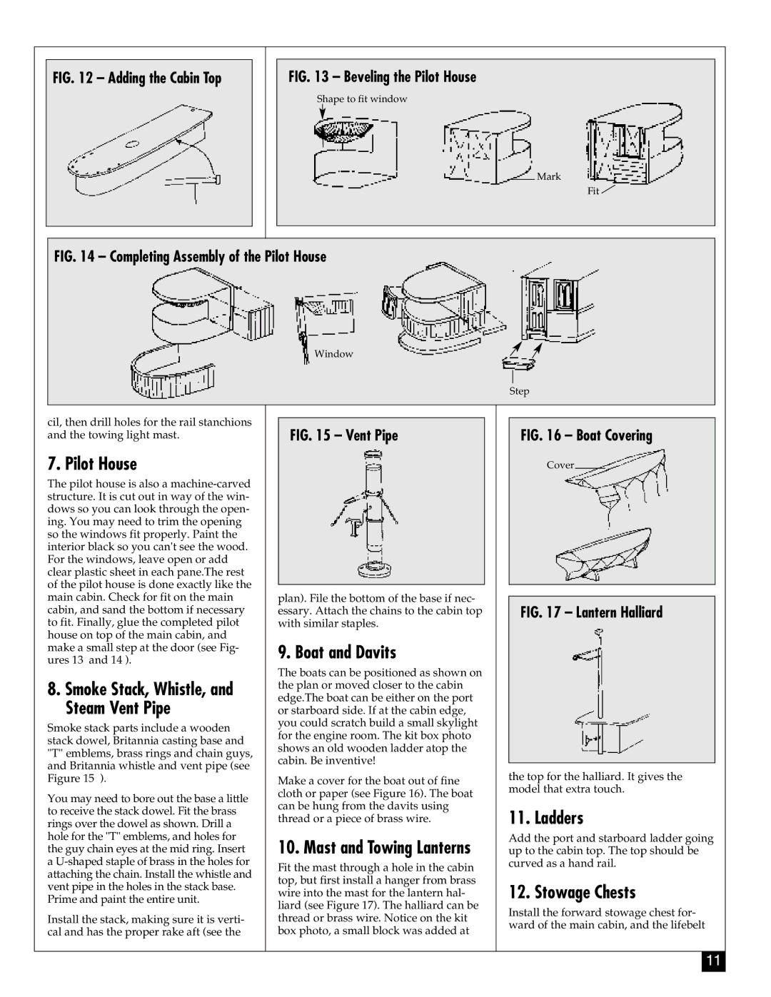 Model Shipways 2021 manual Pilot House, Boat and Davits, Ladders, Stowage Chests 