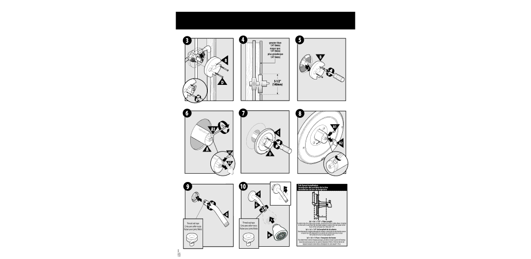 Moen L3189, 3285, 3270, L3170, L3175, TL 171, Tl 172, TL 170, T172, T171, T170, T8350, 3150 warranty 140mm, Plus grande que 6mm 