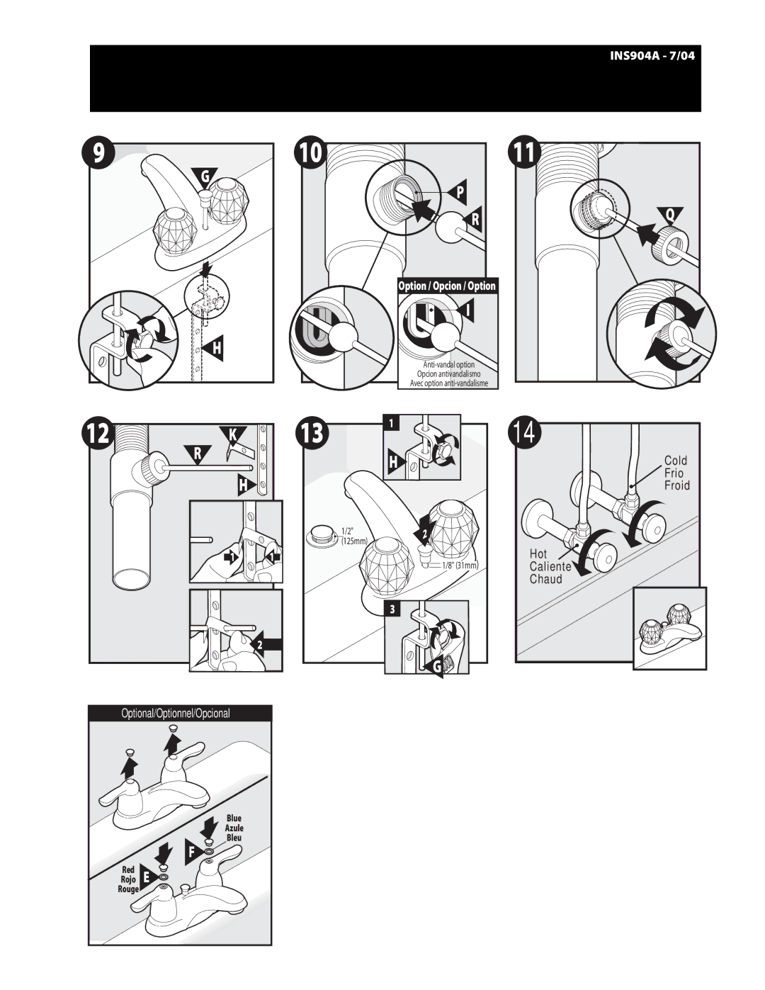 Moen 64919, 4935, 4920, 64930, 64950 Series, 64900 warranty Chaud, 125mm 31mm 