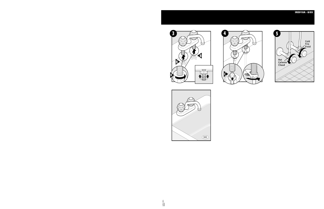 Moen 74998, 4975 warranty Frio, Hot, Caliente, Chaud 