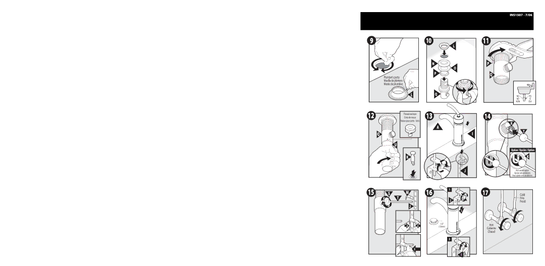 Moen 6500 Series warranty Avec option anti-vandalisme, Froid, Caliente Chaud 