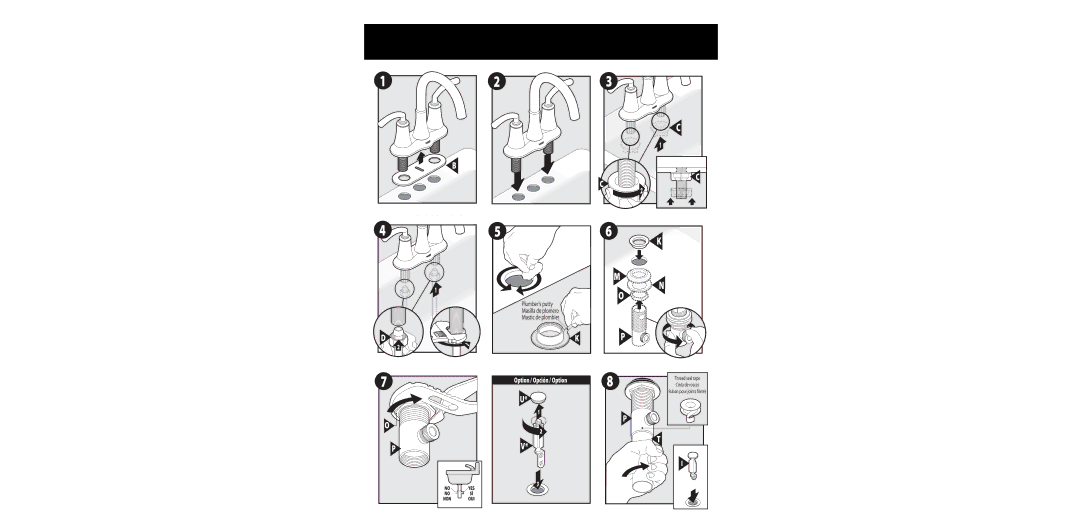 Moen 6510 Series warranty Option / Opción / Option 