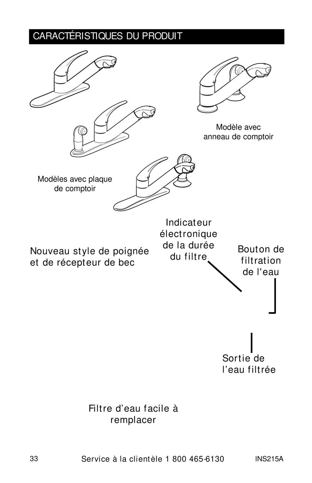 Moen 7037 87025, 87030, 87034 Series owner manual Caractéristiques DU Produit 