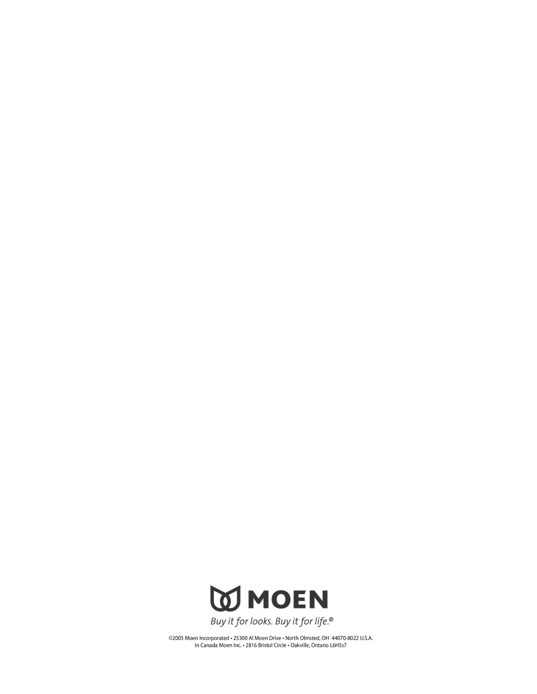 Moen 7580, 87560 warranty 