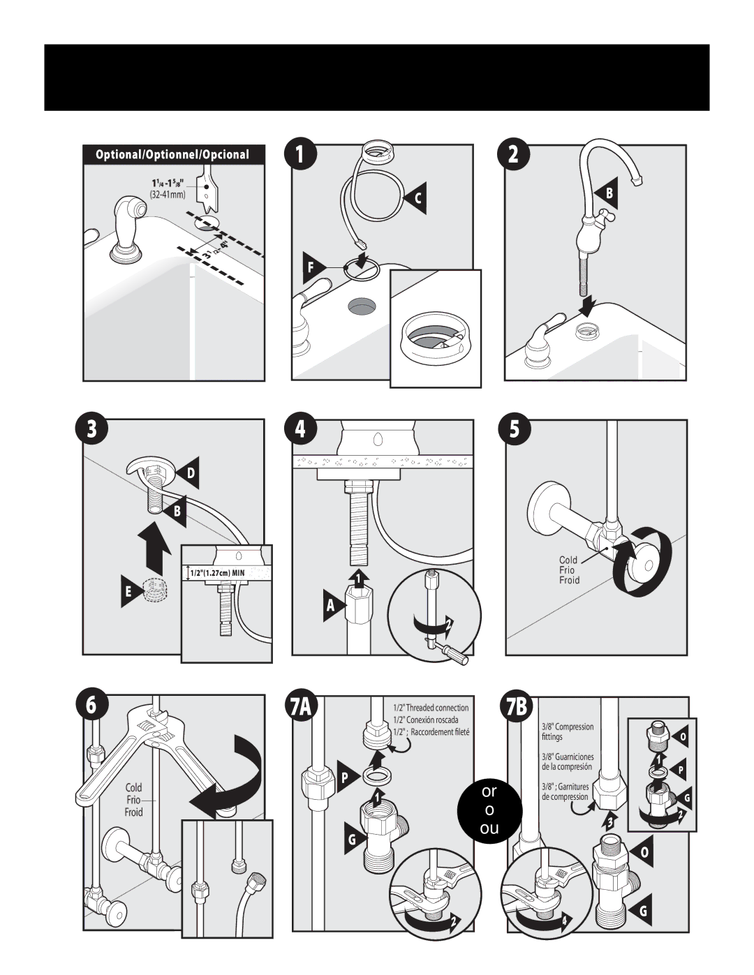 Moen 77200 warranty Optional/Optionnel/Opcional, 32-41mm 