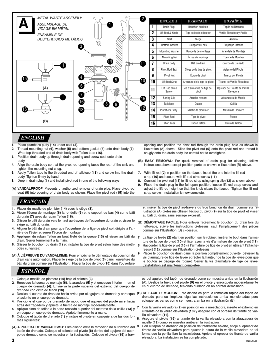 Moen 84000, 4500 manual English, Español 