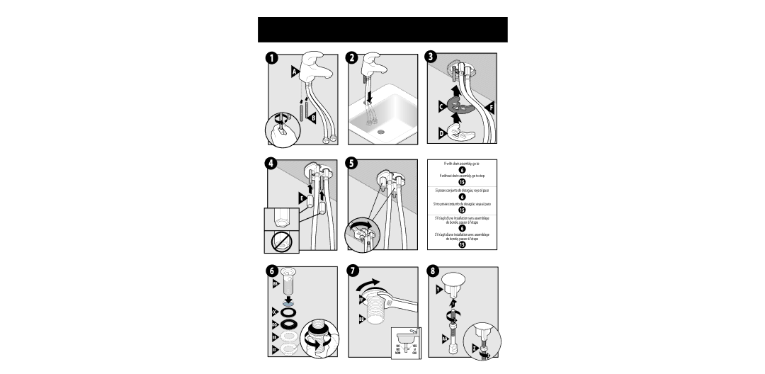 Moen 8419, 8418, 8417 warranty 146, If without drain assembly, go to step 