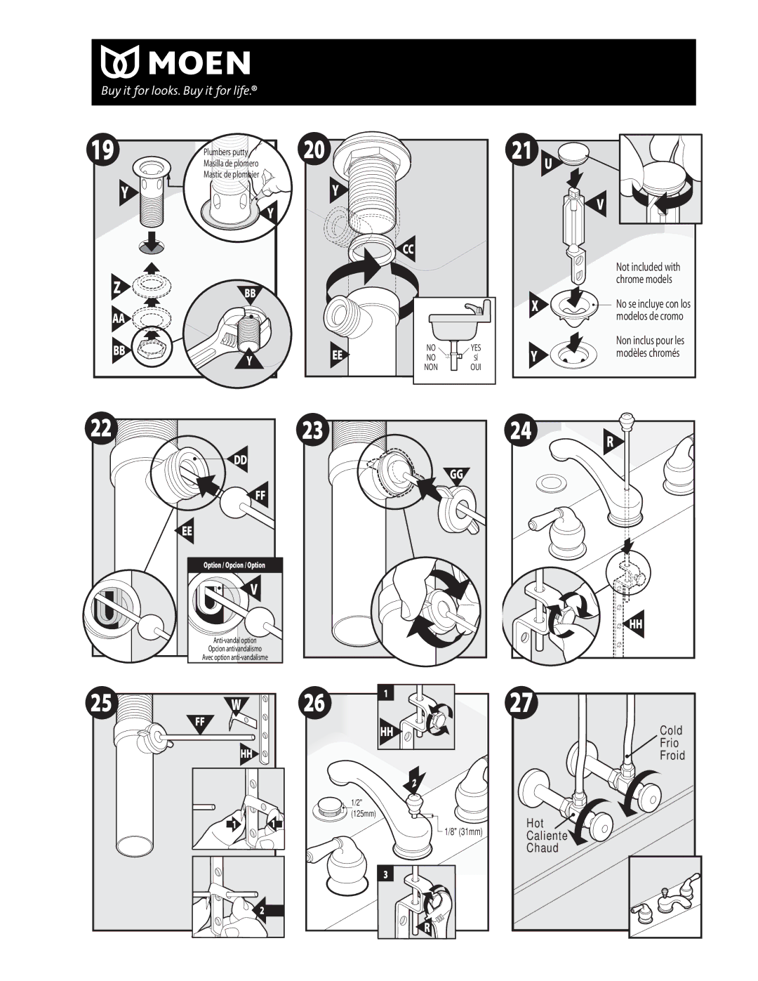 Moen 84240 SERIES, 84250 SERIES warranty 21 U 