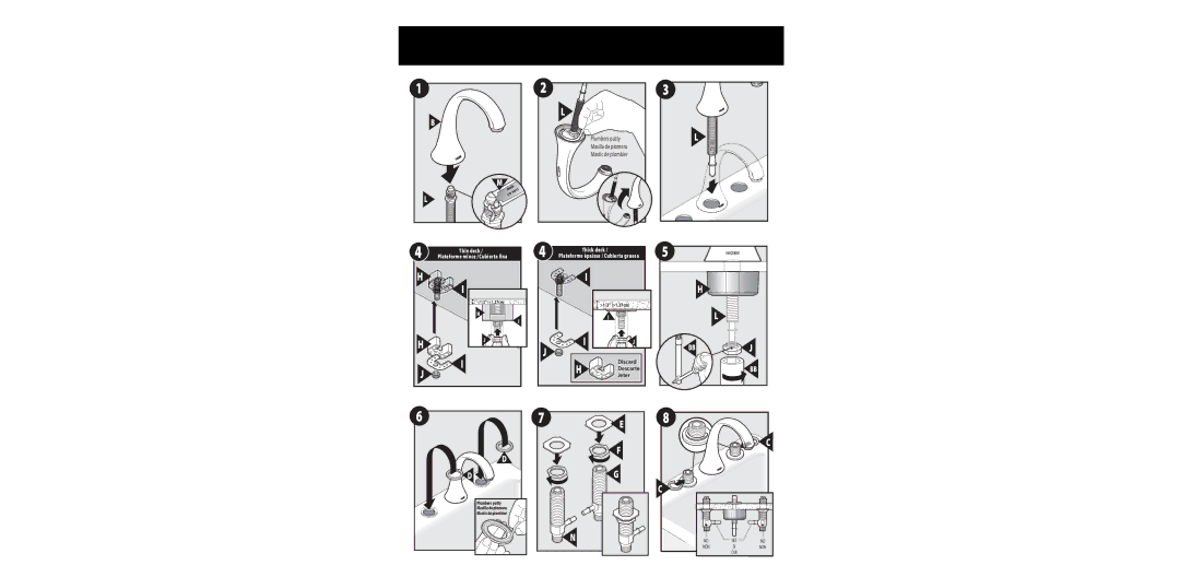 Moen 84390 Series warranty Plumbers putty Masilla de plomero Mastic de plombier 