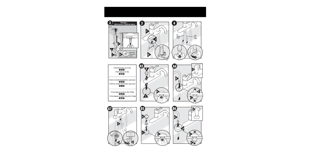 Moen F87424, F87420 warranty A5- A7, B5- B7, Thick deck 