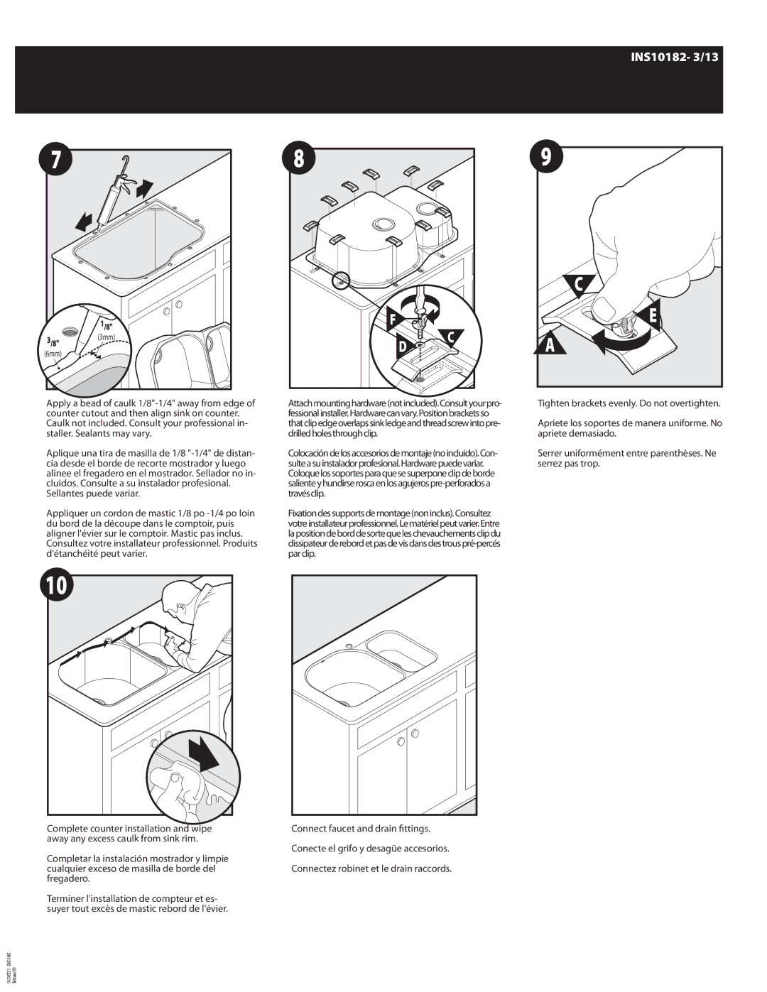 Moen INS10182-3 manual INS10182- 3/13 