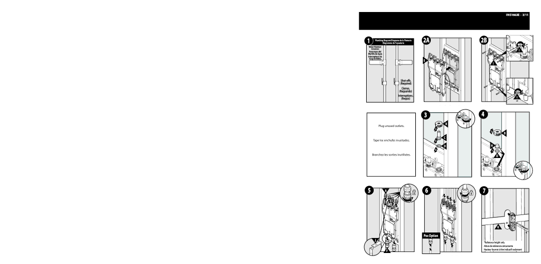 Moen INS1663E - 3/11 warranty Cierres Requerido Interruptions Requis, Hauteur fournie à titre indicatif seulement 